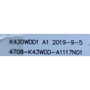 KIT DE LEDS PARA TV JVC (3 PZ) / NUMERO DE PARTE 4708K43WDD-A1117N01 / K430WDD1 A1 / 113X08-430D1021 / TD-220331-3220B833 / TSDL4700RA0 / PANEL 43FSATC-224H4099-01483E / MODELO SI43FRF